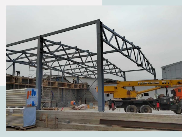 Строительство цехов в Кызыле